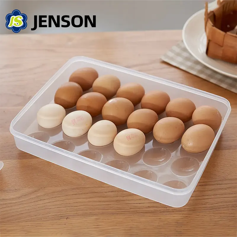 Caja de almacenamiento de huevos de plástico con tapa